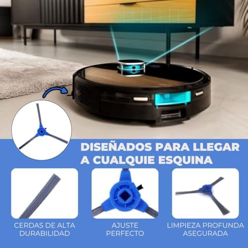 Cepillos Laterales de Repuesto Cecotec Conga Kit 6 Unidades 1090-1990-2290 Ultra-Titanium Cepillos Conga